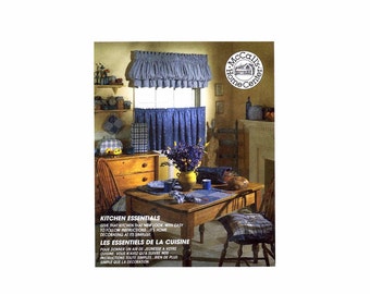 Kitchen Appliance Covers Oven Mitt Sewing Pattern Casserole Cover Cafe Curtain Placemat Napkins McCalls 2056 Home Decorating UNCUT