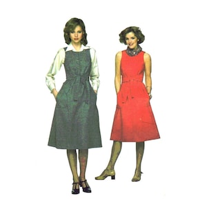 1970s Misses Dress or Jumper Simplicity 8192 Vintage Sewing Pattern Size 12 Bust 34 UNCUT