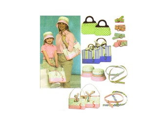 Misses and Childs Bags Hats Belts Bracelet Simplicity 4490 Sewing Pattern UNCUT