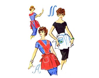 1950s Misses Monogram Bib and Half Aprons McCalls 2299 Vintage Sewing Pattern