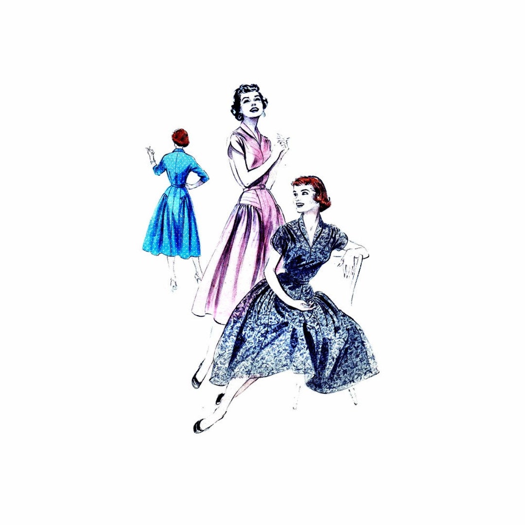 1950s shawl collar dress