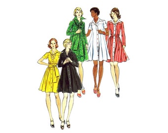 1970s Misses Loose Fitting Dress Butterick 3480 Vintage Sewing Pattern Size 16 Bust 38 OR Size 18 Bust 40 UNCUT