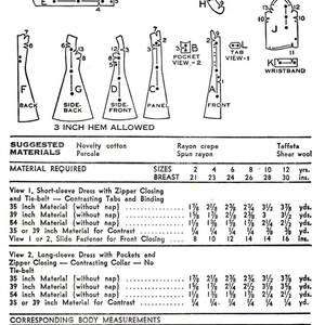 1940s Little Girls Front Zipped Princess Seam Dress Advance 2839 Vintage Sewing Pattern Size 2 Breast 21 or Size 12 Breast 30 FACTORY FOLDED image 4