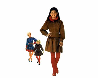 Girls Mini Dress and Sash Simplicity 6130 Vintage Sewing Pattern Size 7