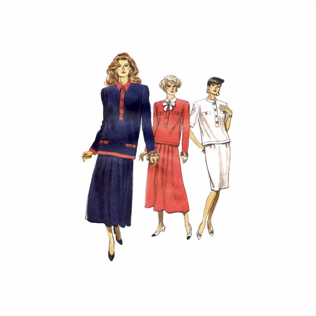 Misses Loose Fitting Pullover Top and Skirt Vogue 7611
