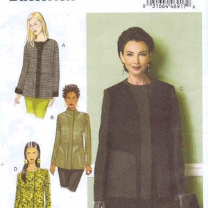 Misses Lined Loose-Fitting Coat Butterick 6421 Sewing Pattern Size 6 - 8 - 10 - 12 - 14 UNCUT