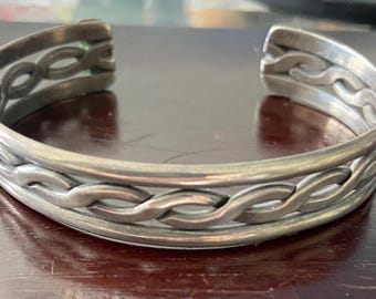 Vintage Southwestern Style Silver Cuff Bracelet