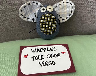 Waffles the Fly, Handmade Stuffy with Button Eyes