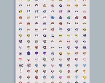 Pokémon 151 Pokéball Stylized Artwork - Ready To Frame - Wall Art