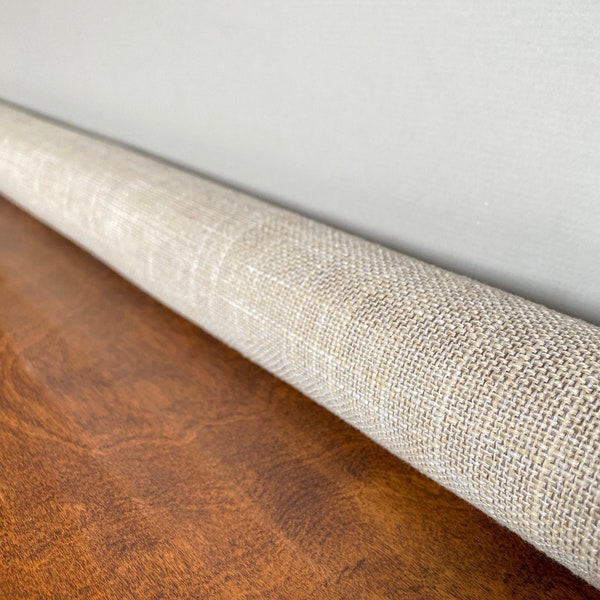 Unfilled // Custom lengths 15 inches to 75 inches // Custom beige linen upholstery fabric draft stopper cover / draft snake cover