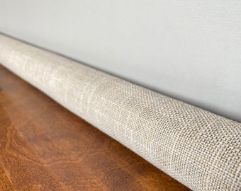 Unfilled // Custom lengths 15 inches to 75 inches // Custom beige linen upholstery fabric draft stopper cover / draft snake cover