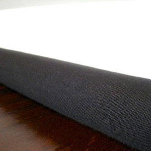 Unfilled BLACK CANVAS draft guard cover Custom lengths 15 inches to 75 inches door draft stopper draft snake  black or natural color US made