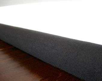 Unfilled BLACK CANVAS draft guard cover Custom lengths 15 inches to 75 inches door draft stopper draft snake  black or natural color US made