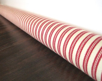 RED stripe door draft stopper, draft snake, draught excluder, draft stopper