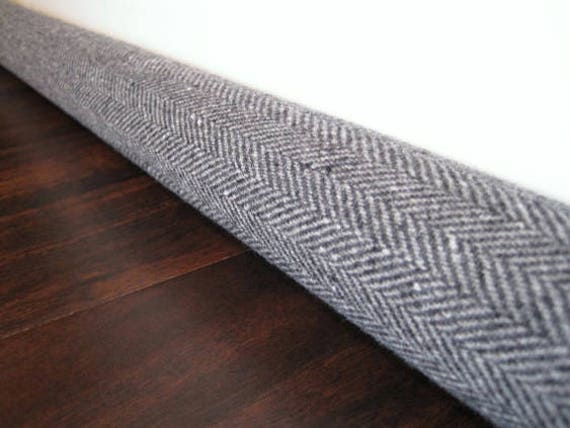 Gray Wool Herringbone Door Draft Stopper Cover Draft Snake Etsy