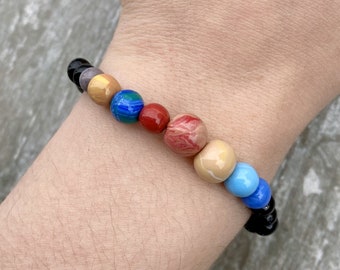 Solar System handmade clay bracelet