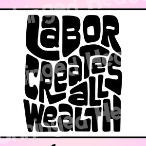 Trabalho cria toda a riqueza Word Art - arquivo de corte cricut / CNC / Silhouette, arquivo digital SVG e PNG, download imediato, lindo sindicato inspirador