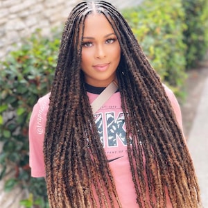 Goddess Distressed Locs in color: Cookie Dough