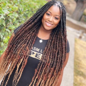 Goddess Distressed Locs in color: Strawberry Sundae