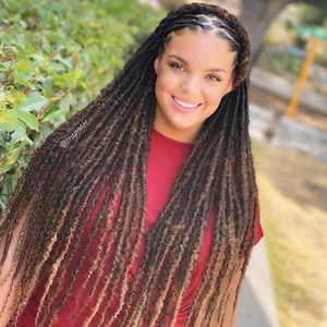 Goddess Distressed Locs in color: Strawberry Sundae