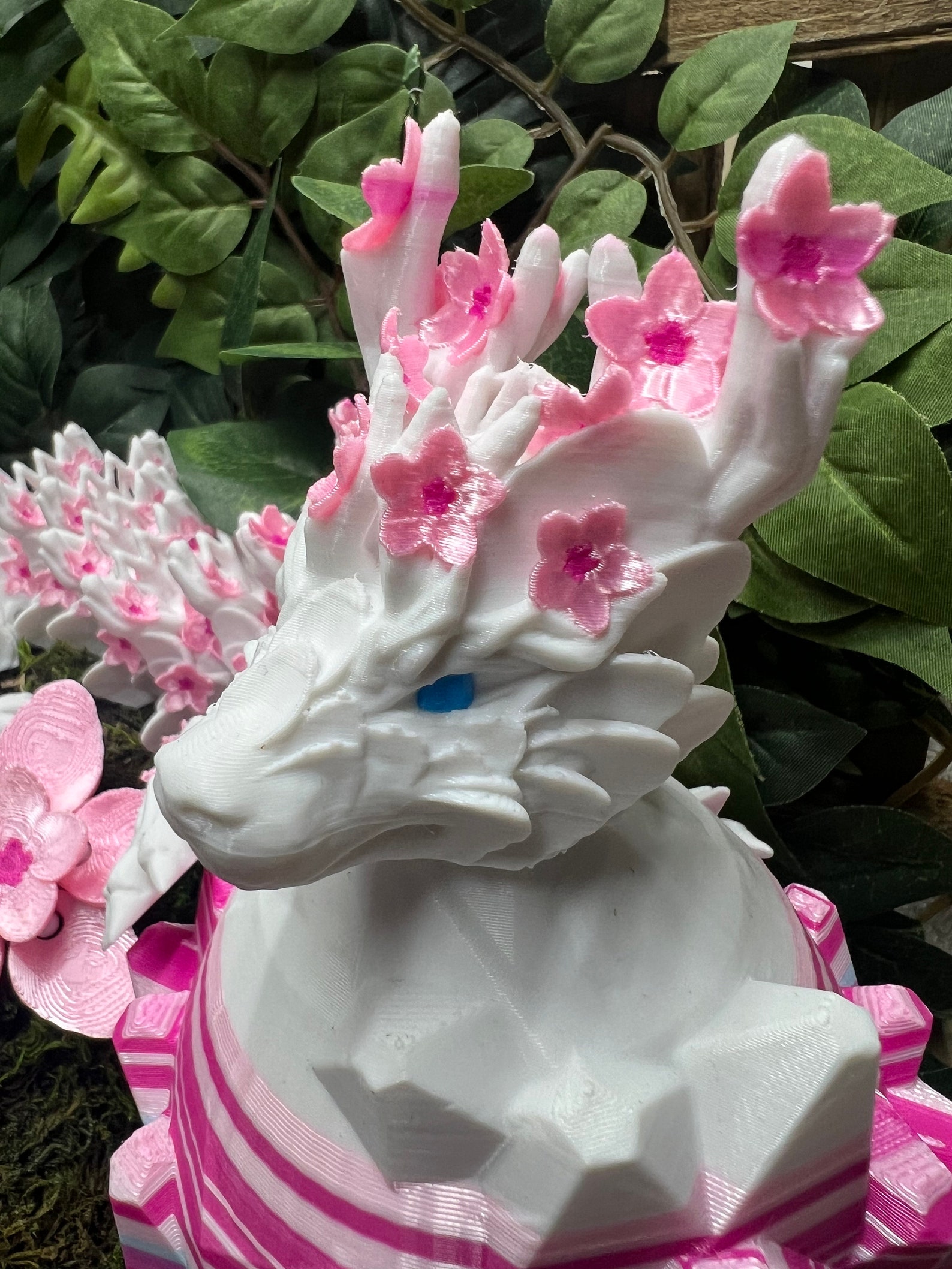 24" Cherry Blossom Articulating Dragon With Matching Baby and Egg ...
