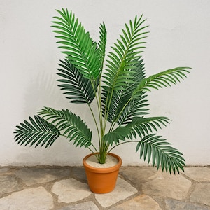 Lifelike Artificial Tropical Coconut Palm Tree Branch – Realistic Green Foliage for Modern Living Room, Coconut Palm Tree For Office Decor