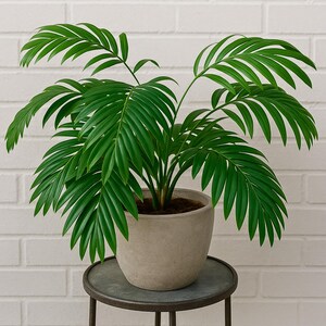 Artificial Palm Leaf Stem – Tropical Green Faux Plant for Home Decor, Artificial Palm Tree Leaves, Office Desk Display and Home Decor