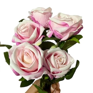 Silk Artificial Rose Bouquet, Long Stem Wedding Flowers, Home Table Decor, Artificial Rose Flower,
