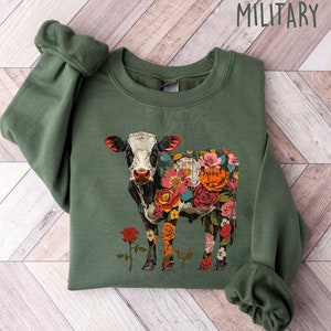 Floral Cow Shirt, Boho Cow Shirt, Retro Farmer Shirt, Cow Lover Gift, Cow T-Shirt, Farm Girl Shirt, Country T Shirt, Farming Shirt, Cow Tees