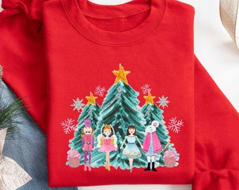 Christmas Nutcracker Sweatshirt, Nutcracker Tree Sweatshirt, Christmas Nutcracker Gift, Christmas Nutcracker Gift, Christmas Sweatshirt