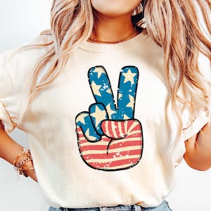 Groovy 4th of July Shirts, 4th of July Shirts, Independence day Shirts, Fourth of July Shirts, Freedom Shirts, Peace Hand Sign Shirts