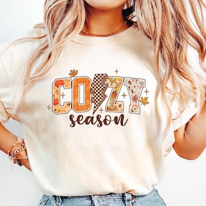 Cozy Season Sweatshirt, Retro Fall Sweatshirt, Get Cozy Sweatshirt, Womens Fall Sweaters, Fall Graphic Tee, Women Fall Shirt,Sweater Weather
