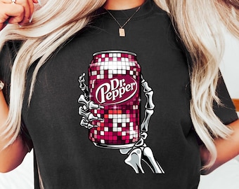 Dr. Pepper Sweatshirt, Skeleton Sweatshirt, Halloween Sweater, Cute Dr Pepper Shirt, Skeleton drinking Dr. Pepper Sweatshirt
