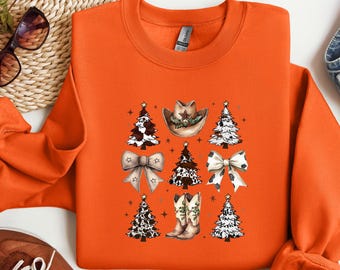 Western Christmas Coquette Shirt: Cowboy Boots & Hat Graphic Tee