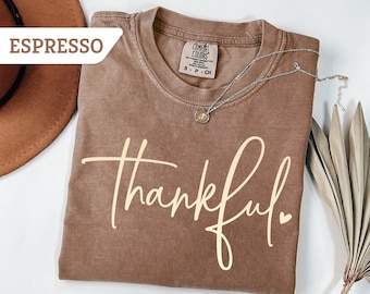 Comfort Colors Thankful Shirt: Thanksgiving Fall Shirt