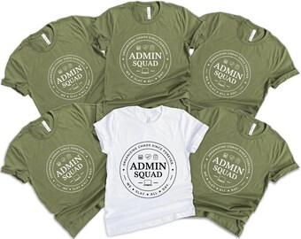 Admin Squad T Shirt, Gift for Admin, Admin Assistant Shirt, Office T-Shirt, Office Coworker Shirt, Matching Staff Shirt, Office Squad Gift
