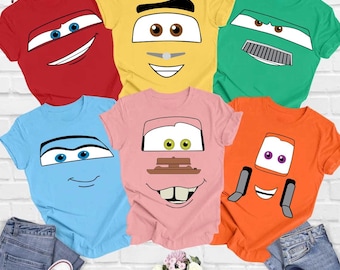 Disney Cars Shirt, Lightning McQueen Tow Mater Hudson Sally Shirt, Disney Family Group Matching, Disney Family Trip Shirt,  Mcqueen, Sally