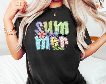 Summer Vibes Shirt, Floral Summer T Shirt, Watercolor Summer Vibes Shirt, Trendy Summer Shirt, Summer Beach Shirt