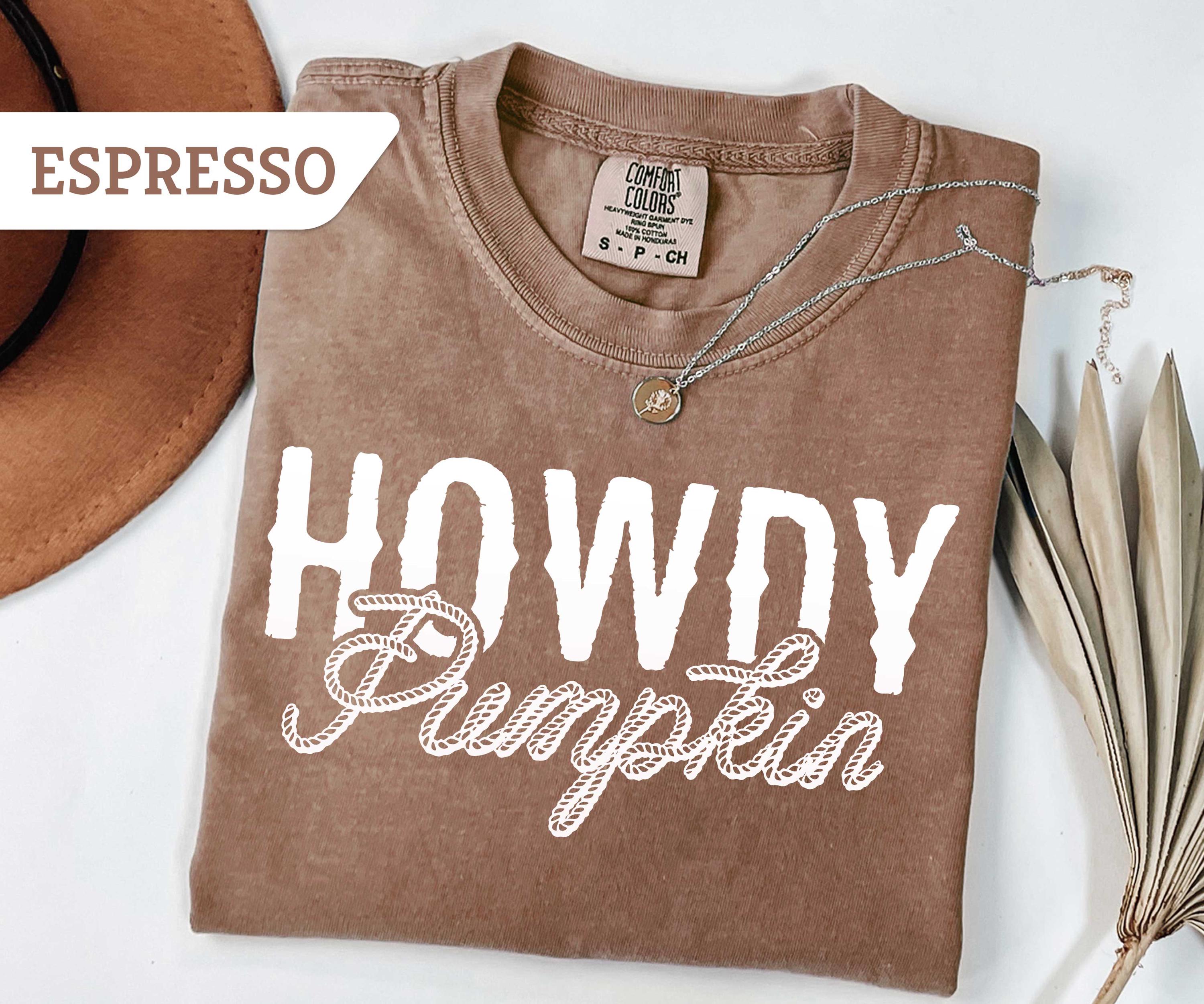Comfort Colors® Howdy Pumpkin Shirt, Western Fall Shirt, Fall Coquette Bow Sweatshirt, Fall Vibes, Thanksgiving Gift, Cowgirl-boy Tee Shirt
