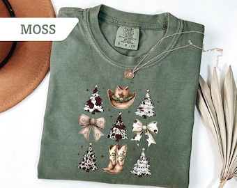 Comfort Colors Western Christmas Shirt: Coquette Cowboy Boots Tee