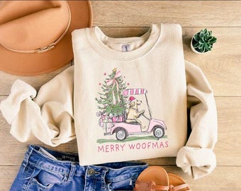 Sudadera Merry Woofmas: regalo de Navidad para perros, camiseta para mamás de perros