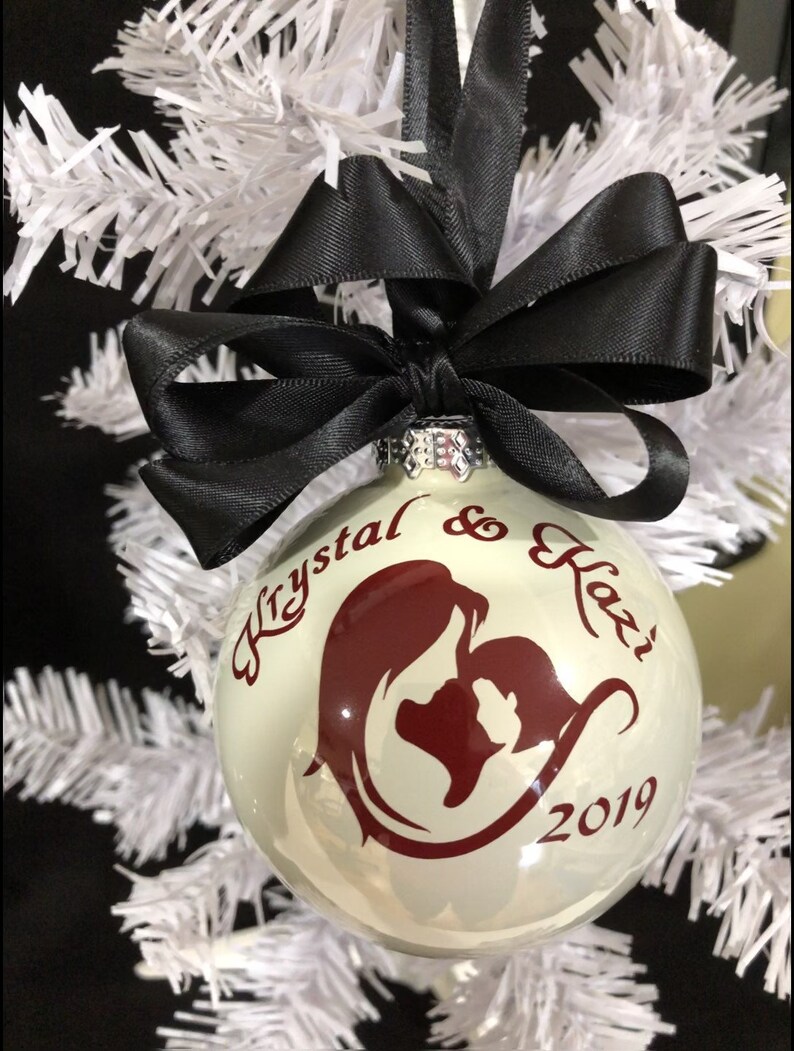 Personalized Mother Daughter Glass Christmas Ornament Etsy UK