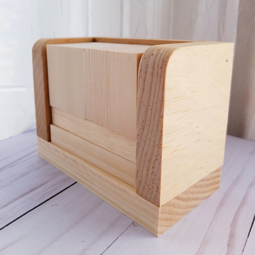 Blank Perpetual Wooden Block Calendar Month and Day Nekkid Plain Wood