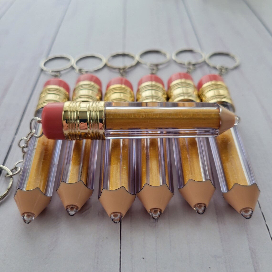 Personalized Teacher Name Acrylic Pencil Keychain with Tassel Etsy
