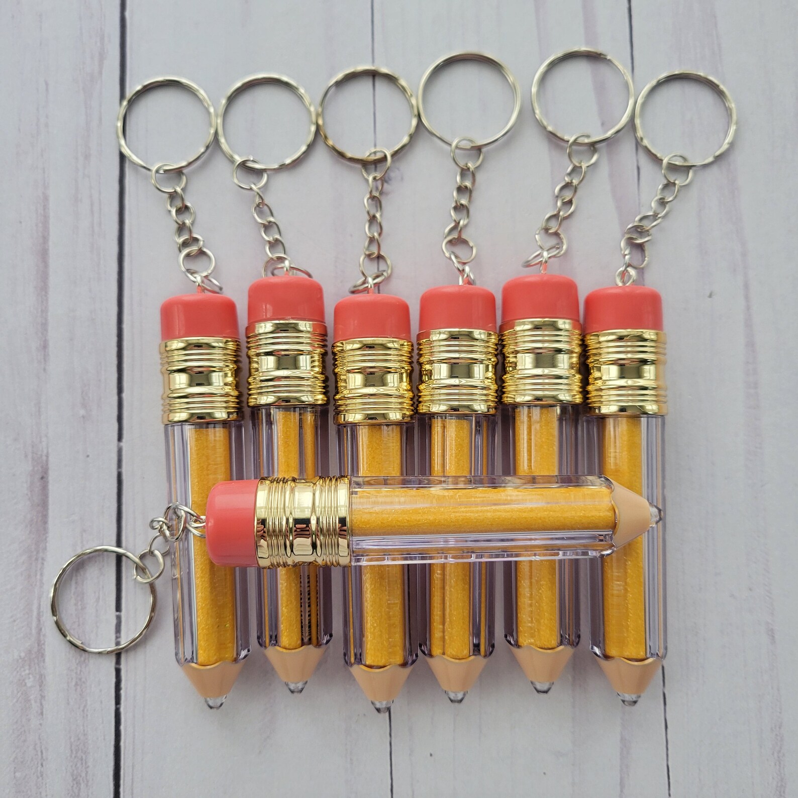 Personalized Teacher Name Acrylic Pencil Keychain With Tassel Etsy