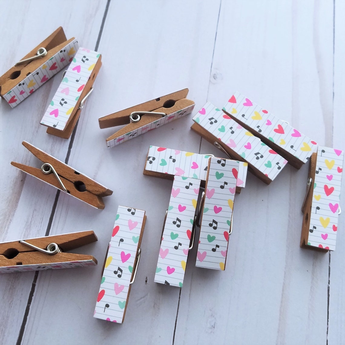 Sheet Music Musical Notes Photo Clothesline Mini Clothespin | Etsy