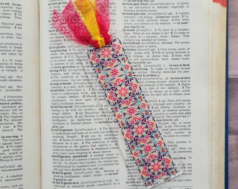 Acrylic Bookmark Colorful Tiny Floral Design - Librarian or Teacher Gift - Reading Book Lover Handmade Gifts For Her