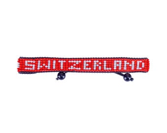 Wereldkampioenschap voetbal 2026 Zwitserland kralenvlag armband - handgemaakt en verstelbaar