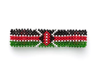 Kralenarmband met Keniaanse vlag: rekbare Kenyan Pride-kleuren