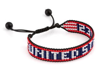 Handgemaakte VS-kralenarmband: verstelbare uniseks vlagsieraden